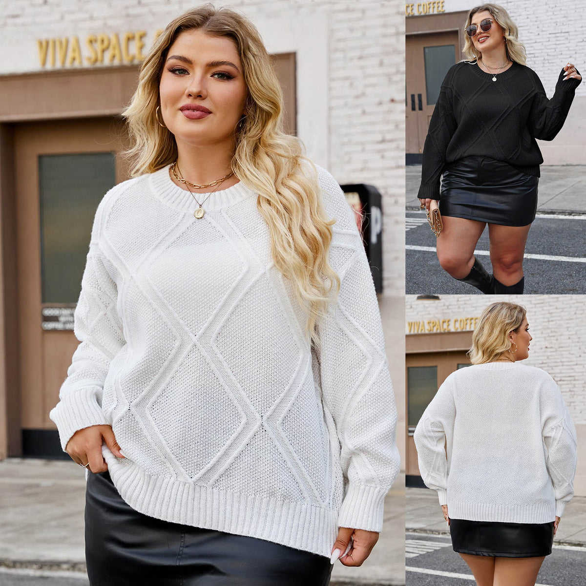 Herringbone-knit Versatile Casual Sweater For Women