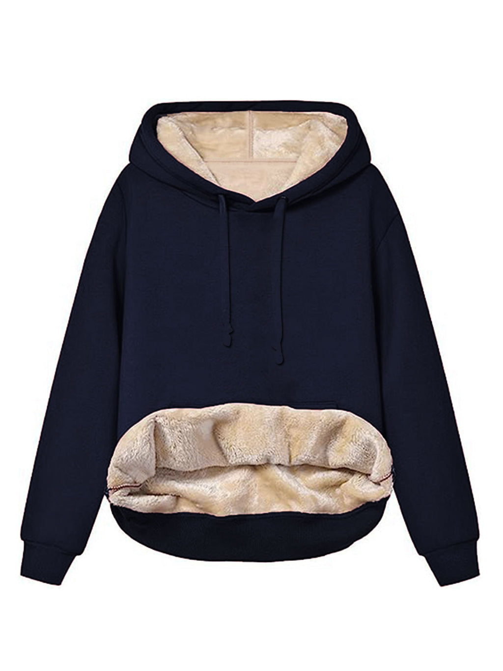 Fashion Women Warm With Velvet Hoodie Coat