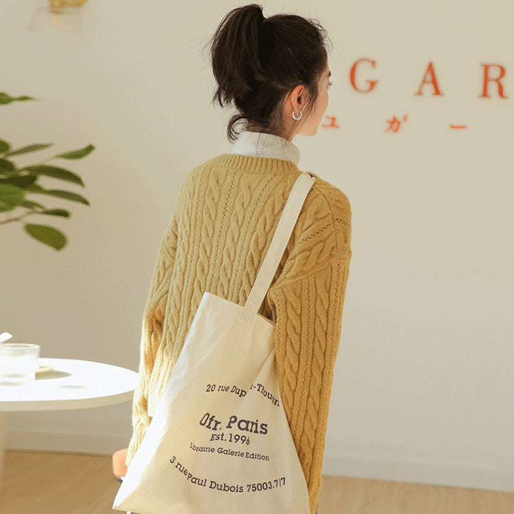 Retro Twist Sweater Cardigan Women Loose Knit