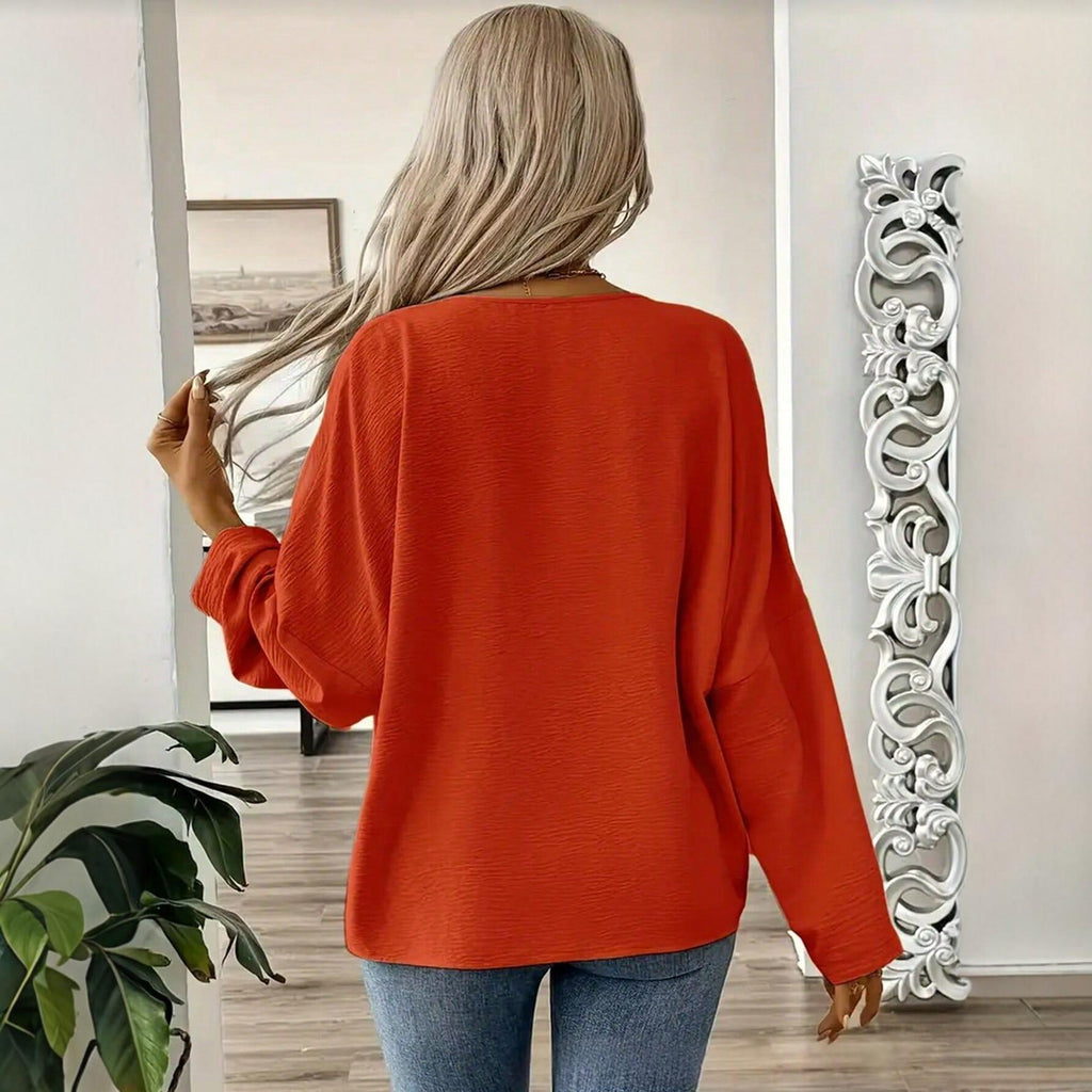 Loose-fitting Long-sleeve Blouse For Women