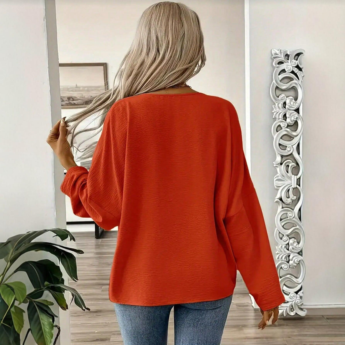 Loose-fitting Long-sleeve Blouse For Women