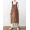 Women Dress Plus Size Autumn Winter Sleeveless Pockets Strap Dress