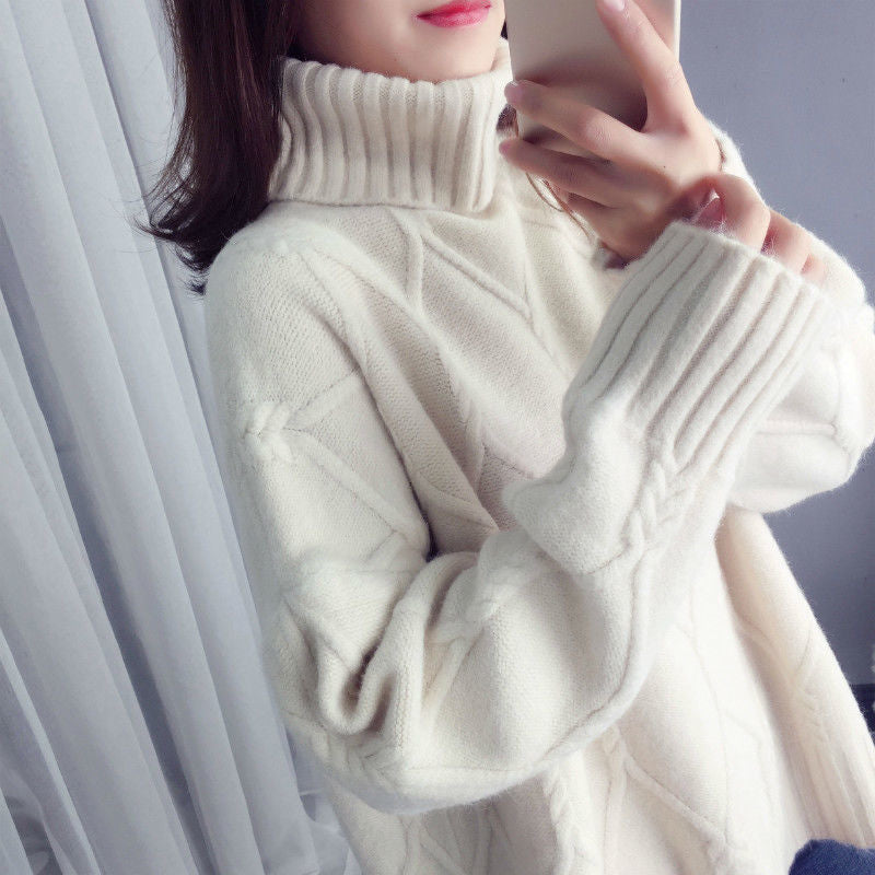 Women Sweater Turtleneck Loose Sweater