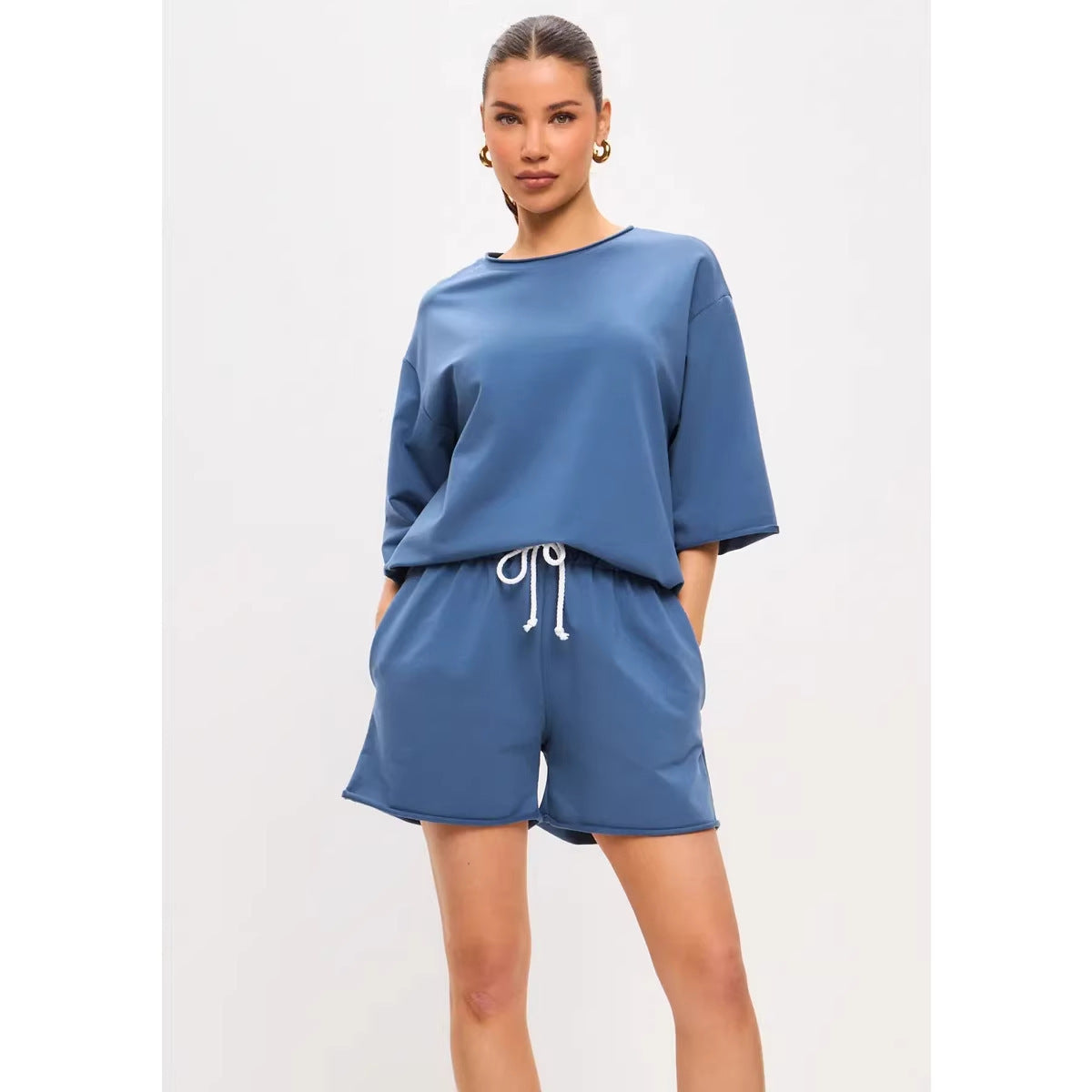 Solid-color Casual Sportswear Set For Women