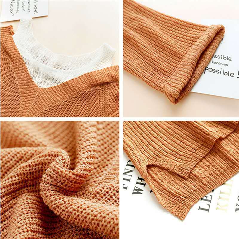 Knit Sweater Women Loose Sweater Bottoming Top Lazy Style