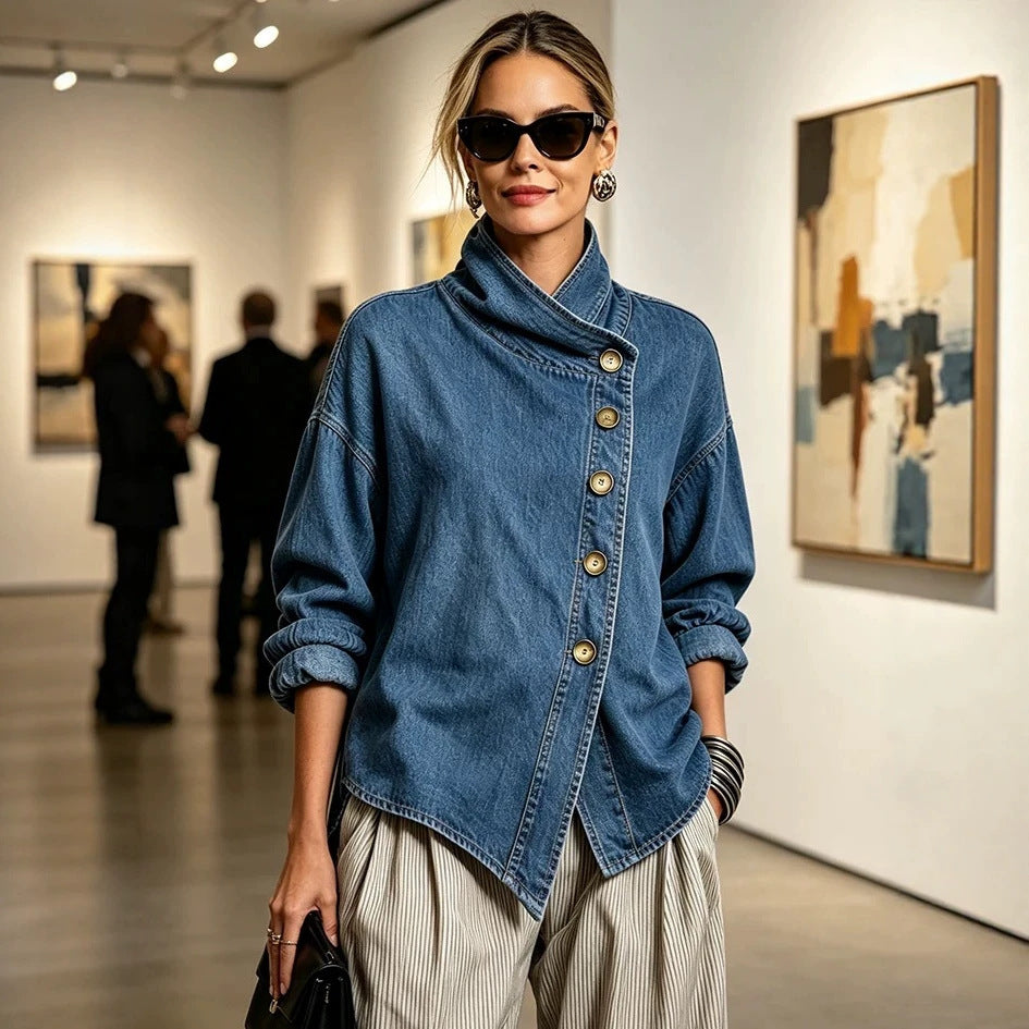 Women Solid Color V Neck Long Sleeve Knit Top Casual Loose Fashion Blouse For European & American Market