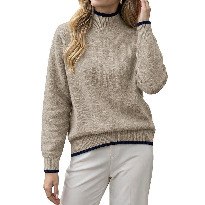 Solid-color Minimalist Knit Sweater For Women