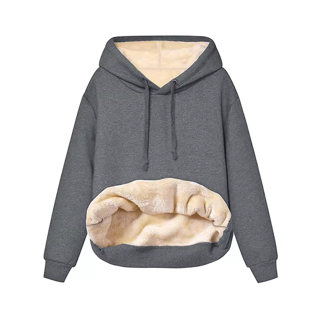 Fashion Women Warm With Velvet Hoodie Coat