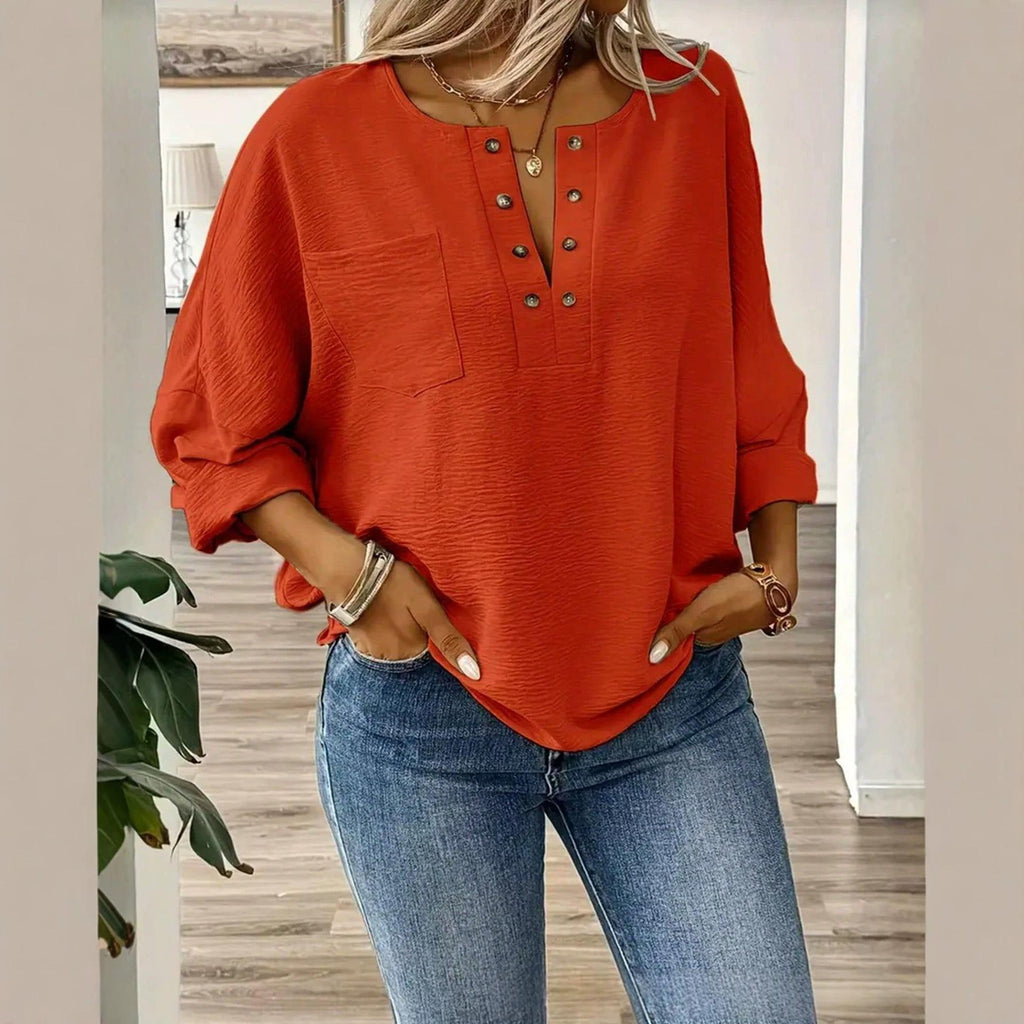 Loose-fitting Long-sleeve Blouse For Women
