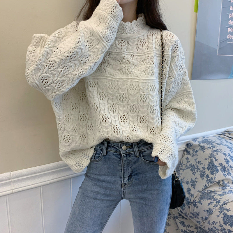 Knit Women Loose-fitting Sweater
