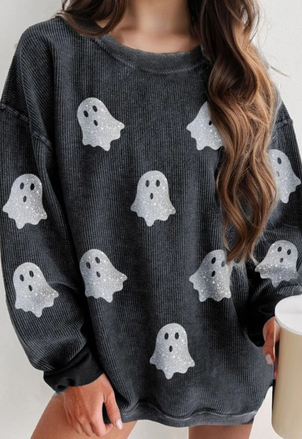Pullover Long Sleeve Women Fashion Printed Loose Sweatshirt Women