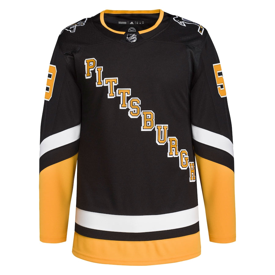 Men's Pittsburgh Penguins Jake Guentzel adidas Black Alternate Primegreen Authentic Player Jersey
