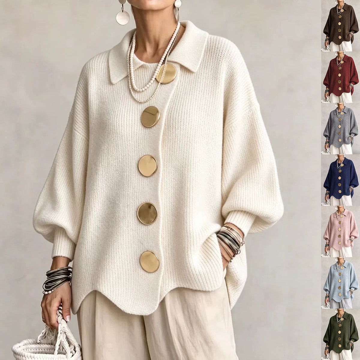 European And American Cross-Border Versatile V-Neck Pleated Elegant Loose Solid Color Long-Sleeve Shirt For Women, Direct From The