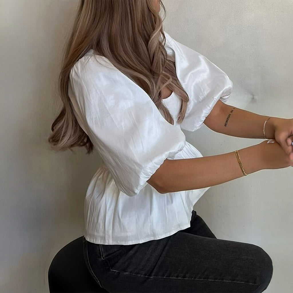 Loose Simple Short-sleeve Top For Women
