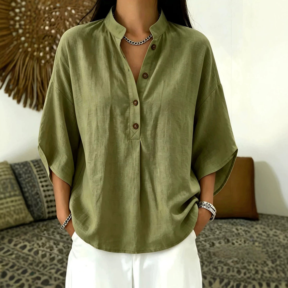 Fashionable Loose Batwing-Sleeve Top For Women