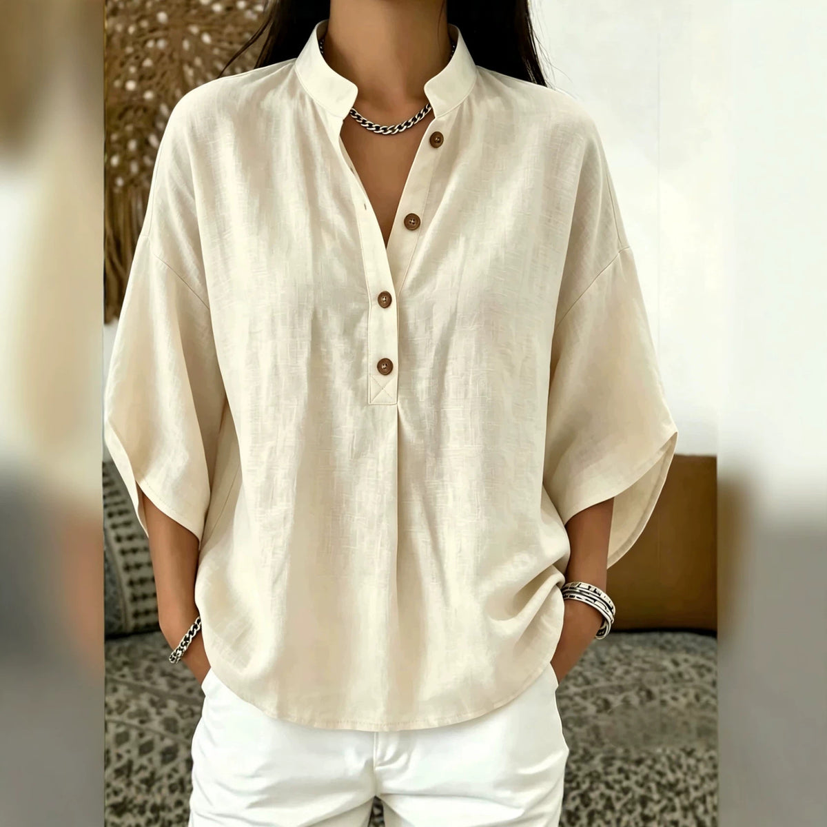 Fashionable Loose Batwing-Sleeve Top For Women