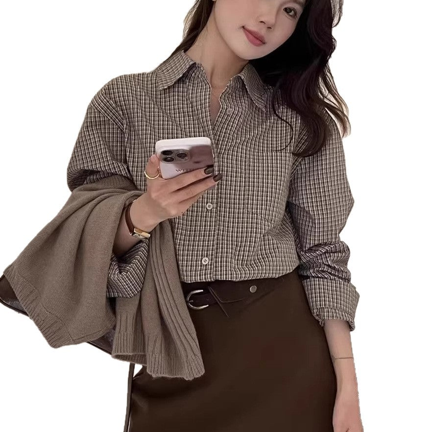 Korean-style Loose Long-sleeve Top For Women