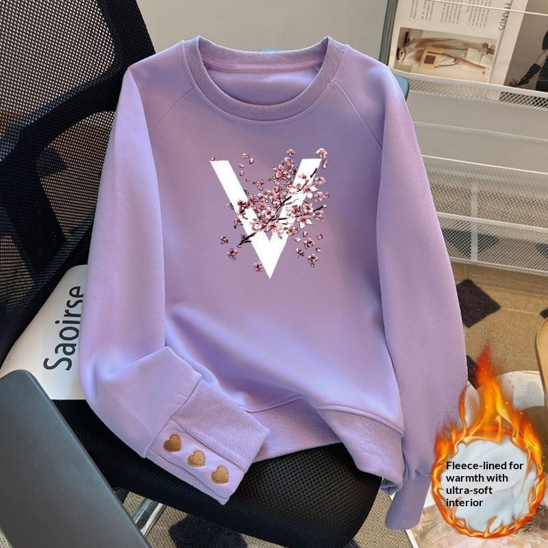Versatile Crew-neck Sweatshirt For Women