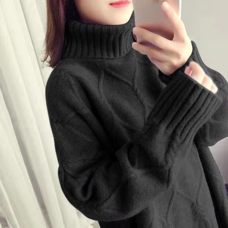 Women Sweater Turtleneck Loose Sweater