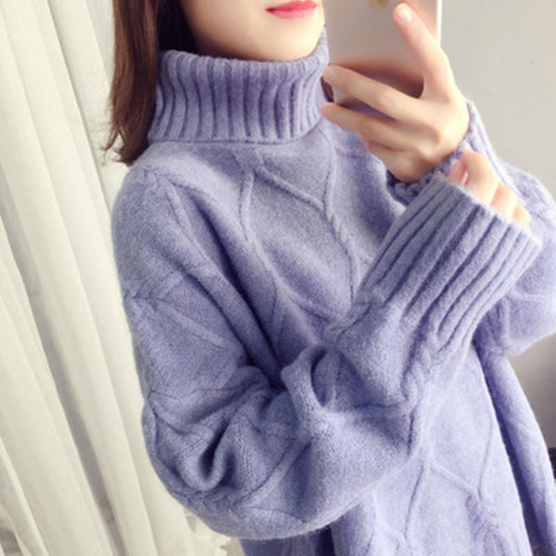 Women Sweater Turtleneck Loose Sweater