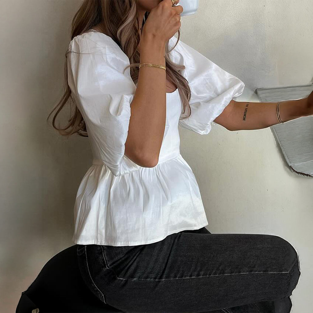 Loose Simple Short-sleeve Top For Women