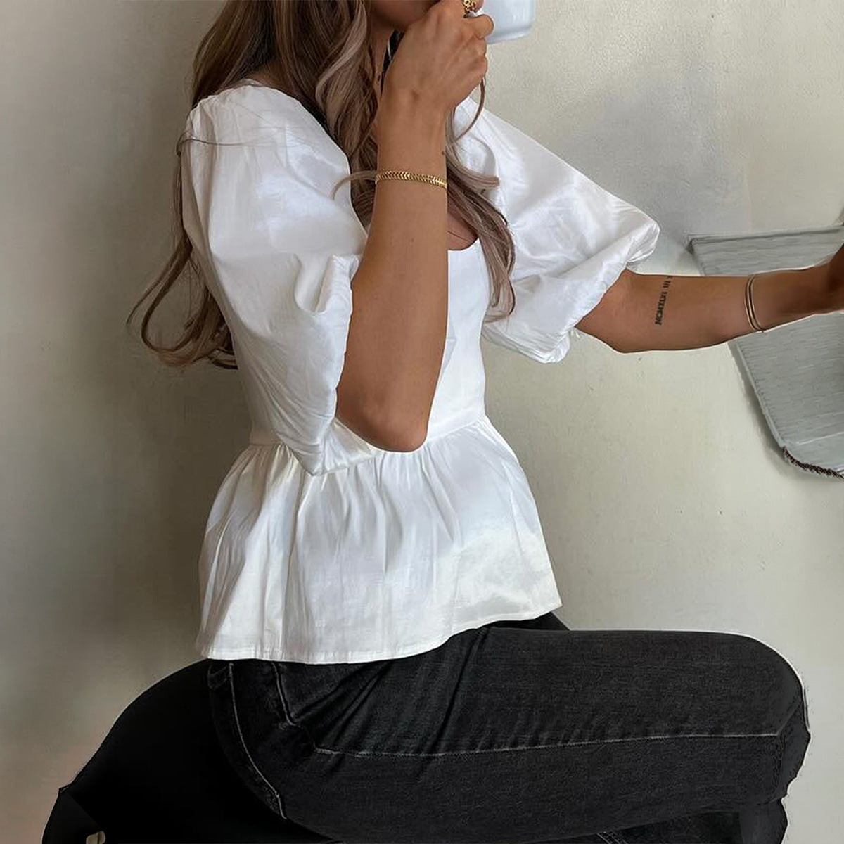 Loose Simple Short-sleeve Top For Women