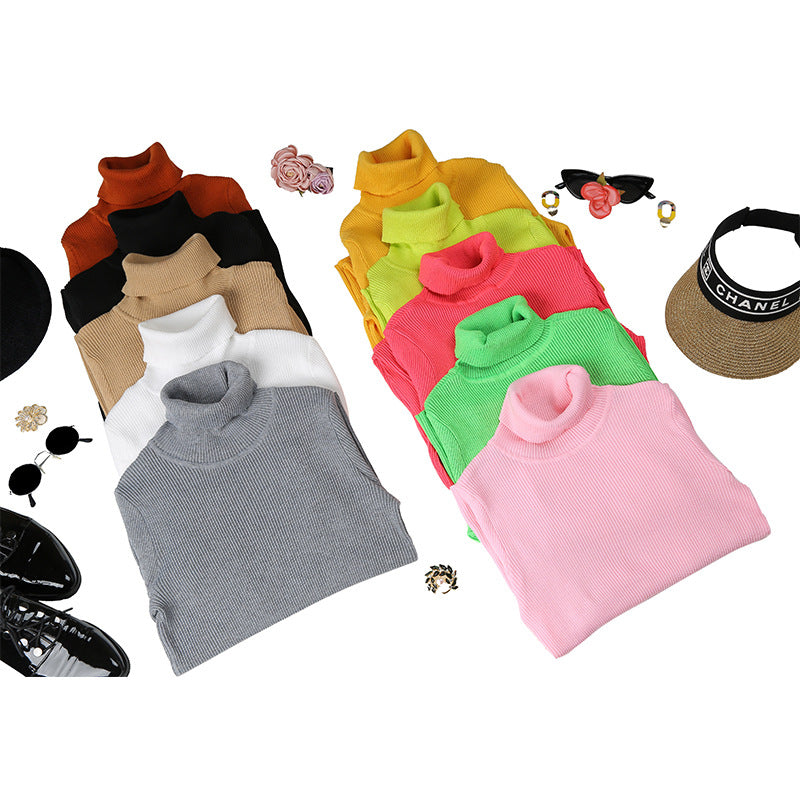Solid-color Turtleneck Oversized Sweater For Women