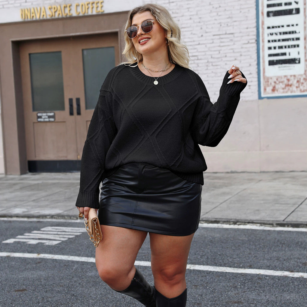 Herringbone-knit Versatile Casual Sweater For Women