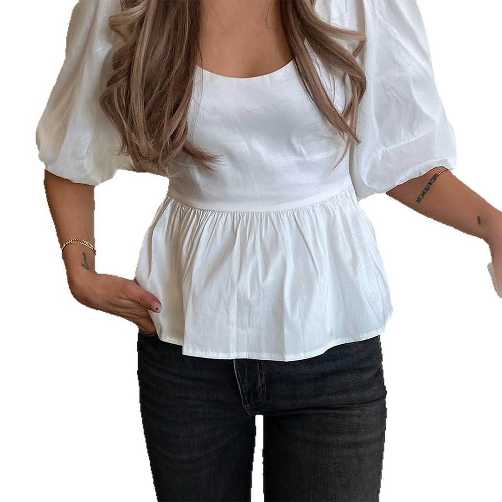 Loose Simple Short-sleeve Top For Women