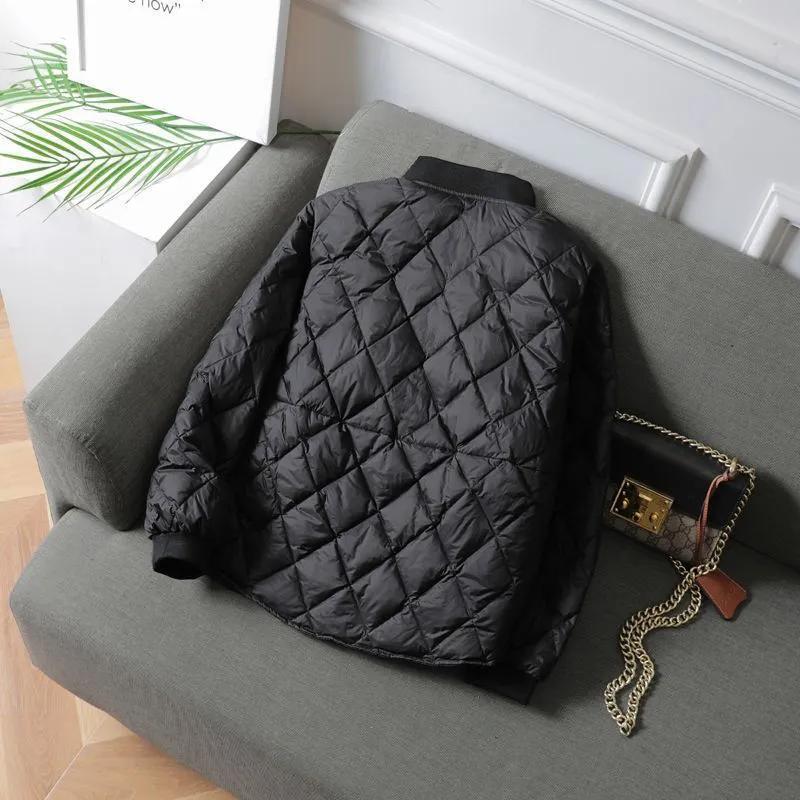 Small Lightweight Cotton-padded Women's Short Light Feather Loose Baseball Jacket