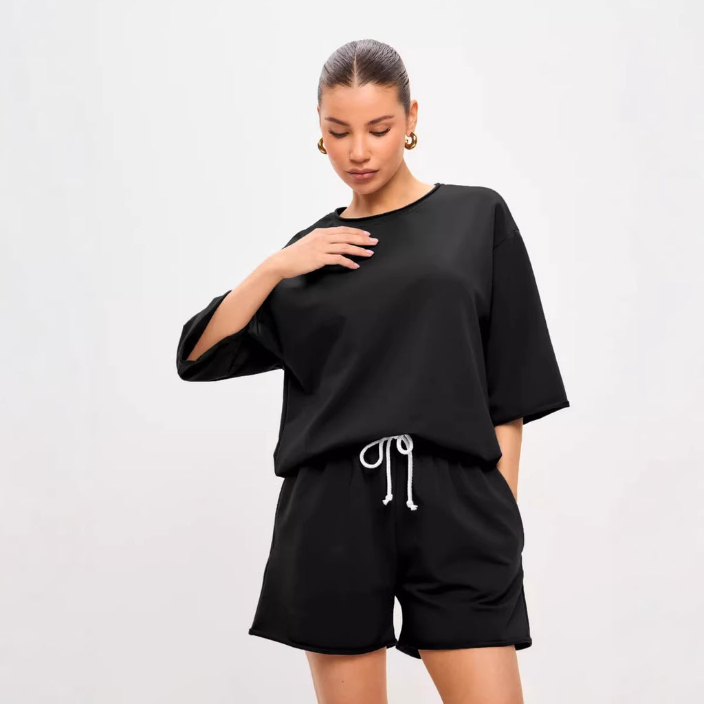 Solid-color Casual Sportswear Set For Women