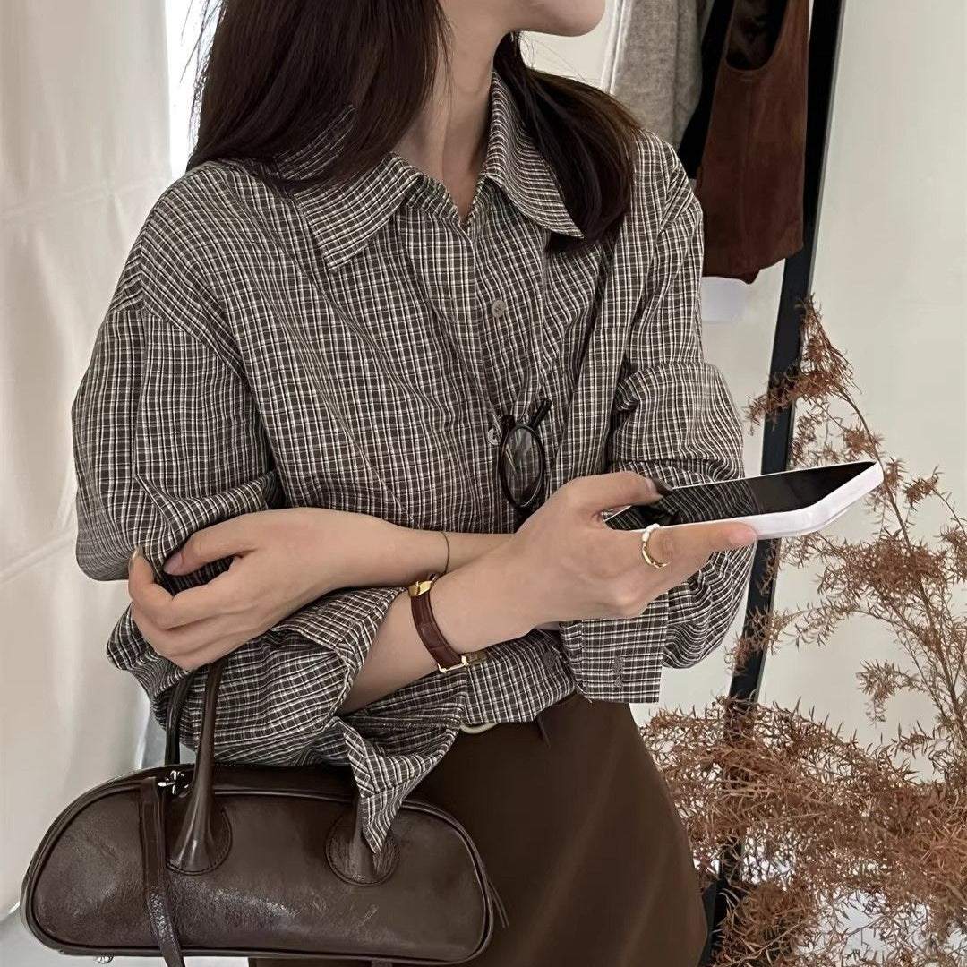 Korean-style Loose Long-sleeve Top For Women