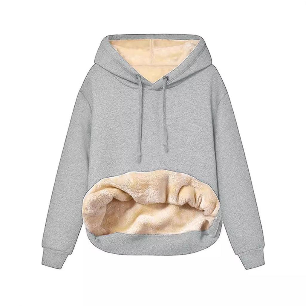 Fashion Women Warm With Velvet Hoodie Coat