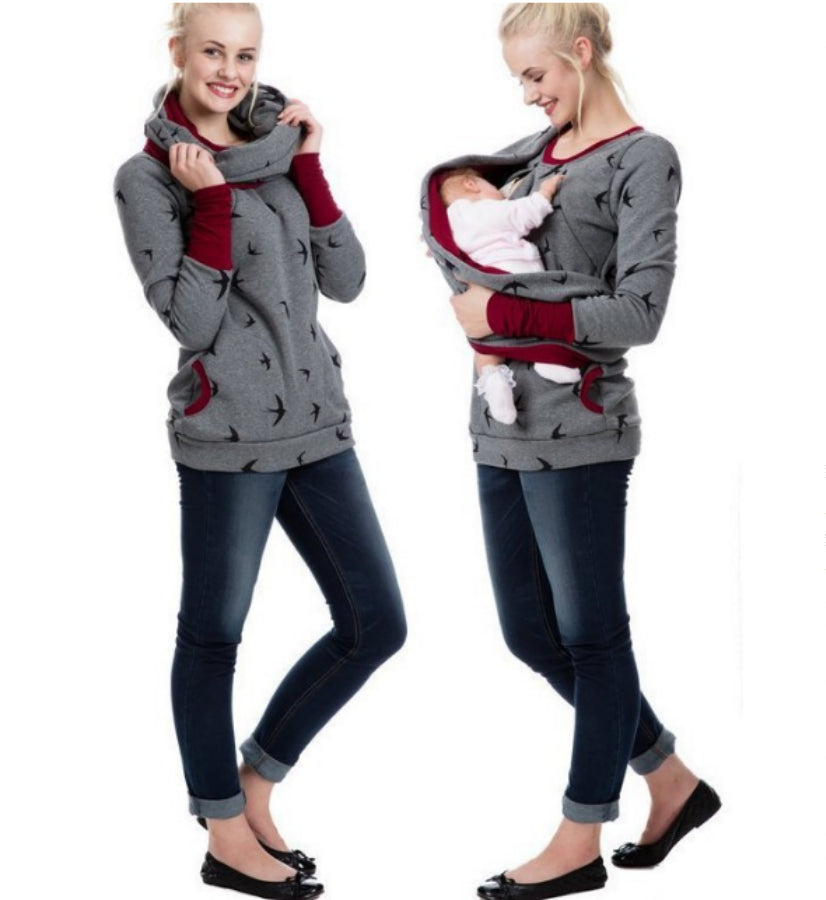 Sweatshirt Hoodie Women Long Sleeve Breastfeeding Shirt