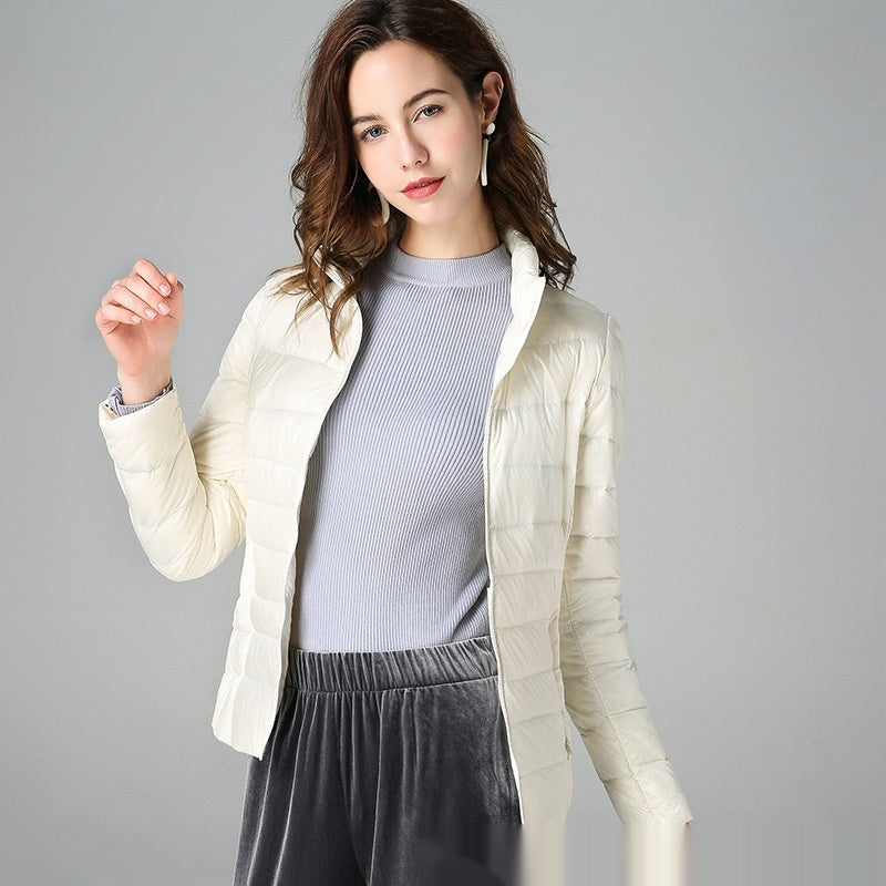 Short Light And Thick Thermal Slim Fit White Duck Down Fashionable Jacket