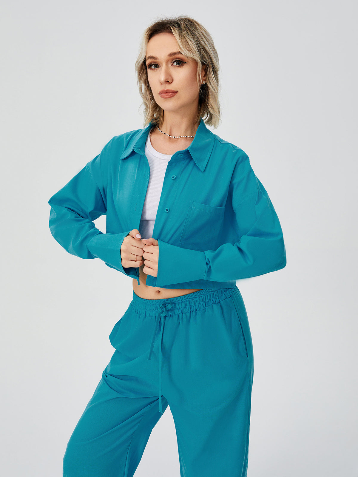 Spring New Women's Loose Long-sleeved Casual Women's Solid Color Fleece Sleeve T-shirt For Women