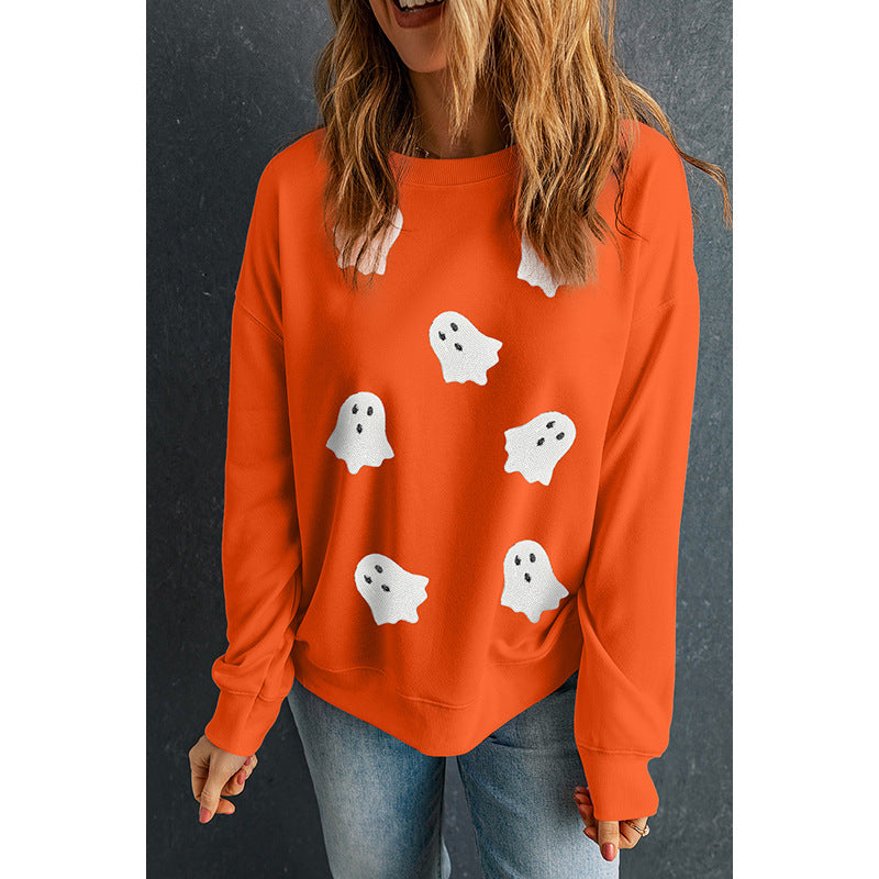 Pullover Long Sleeve Women Fashion Printed Loose Sweatshirt Women