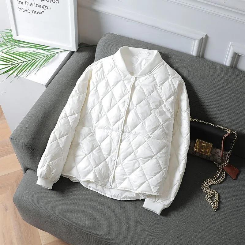 Small Lightweight Cotton-padded Women's Short Light Feather Loose Baseball Jacket