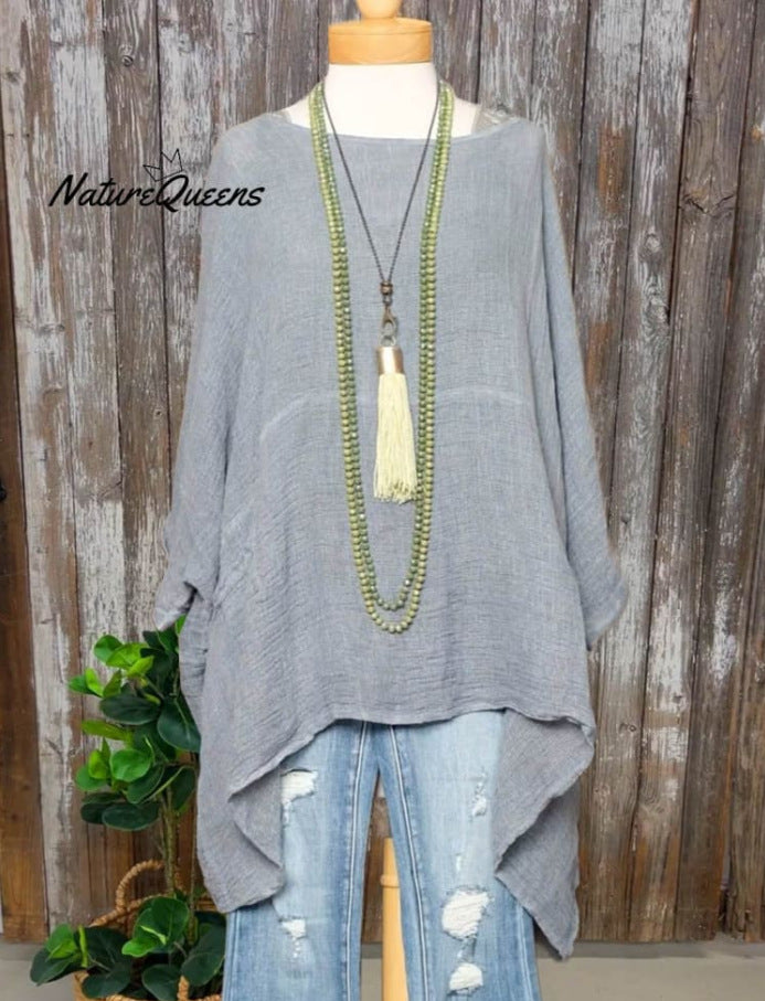 Casual Long Sleeve Loose 3D Digital Printing Women Round Neck Pullover T-shirt