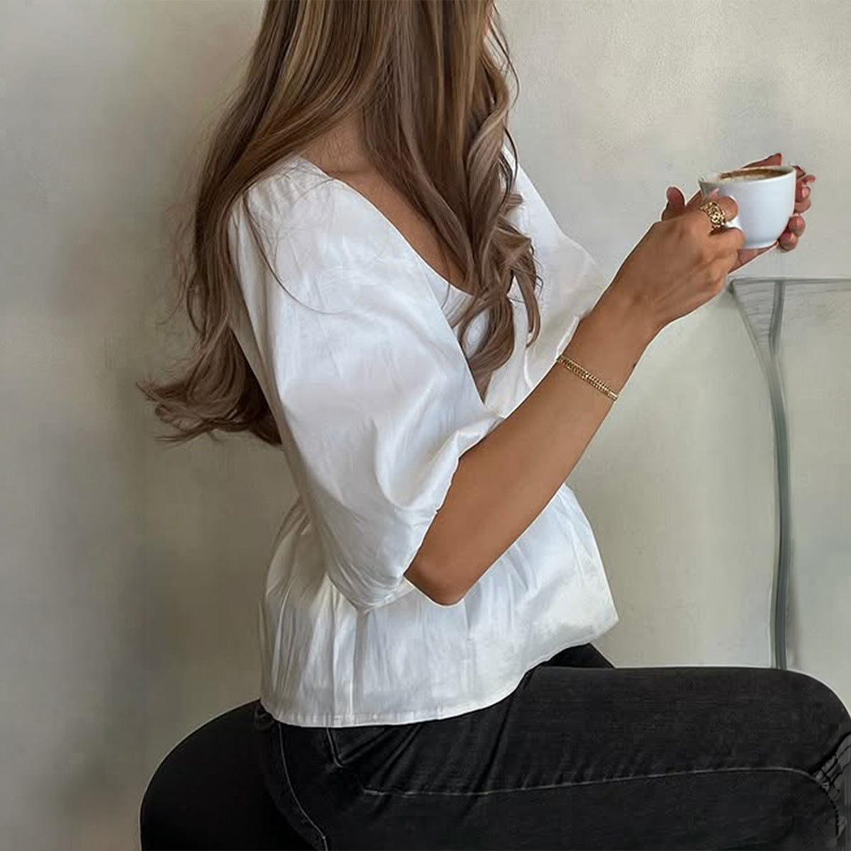 Loose Simple Short-sleeve Top For Women